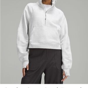 Lululemon Athletica Scuba Oversized Funnel-neck Half Zip (light grey)